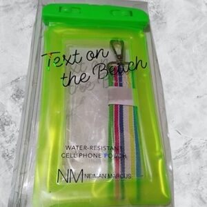 Neiman Marcus 'Text On The Beach' Neon Green Water Resistant Cell Phone Pouch
